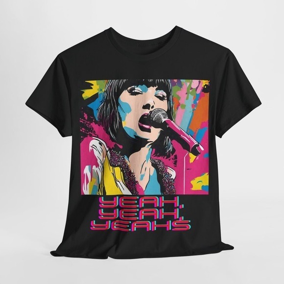Gildan Other - Karen O - Yeah Yeah Yeahs - Pop Art Inspired Fan Art T-Shirt